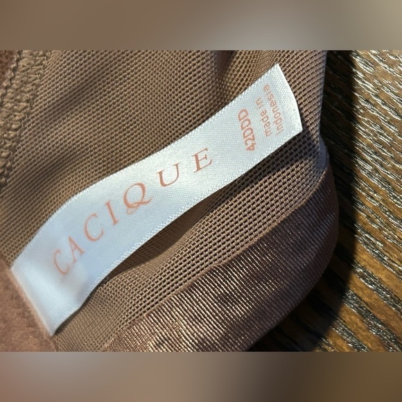 Cacique Lightly Lined Full Coverage Bra 42DDD brown tan Nude Underwire satin - Picture 9 of 13